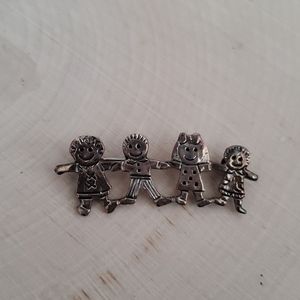 Vintage E.F.S. 925 Children Design Brooch Pin